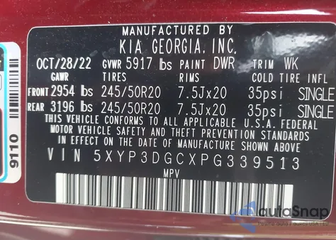 2023 Kia Telluride Ex/Ex X-Line z USA, uszkodzony, nr VIN 5XYP3DGCXPG339513